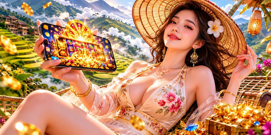 Slot game trên điện thoại với bối cảnh nón lá vùng Sapa